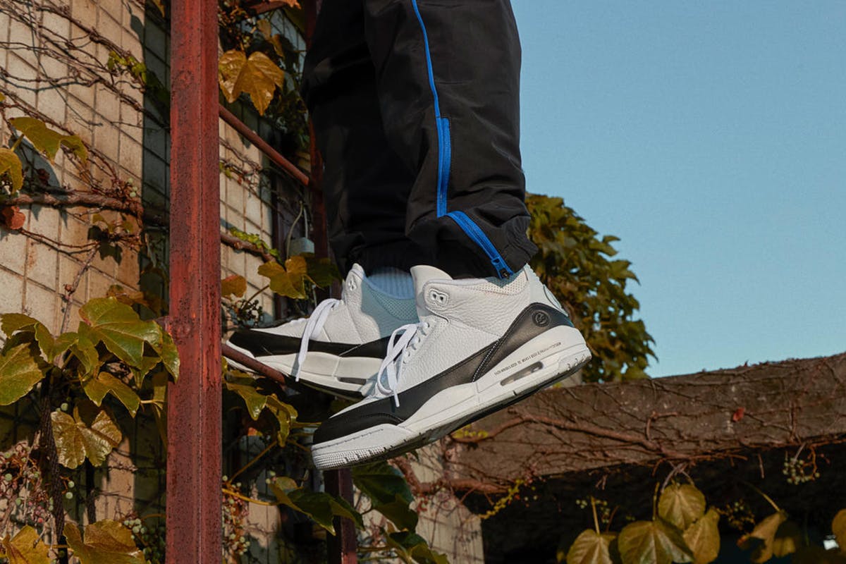 fragment x nike air jordan 3 white black